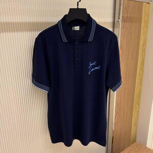 Saint Laurent Men New Casual Polo Shirt Small Navy Color